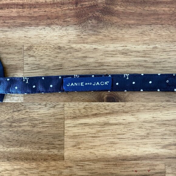 Janie and Jack Bow Tie blue Logo polka dot Infant Toddler Bowtie Classic Preppy - Picture 7 of 8